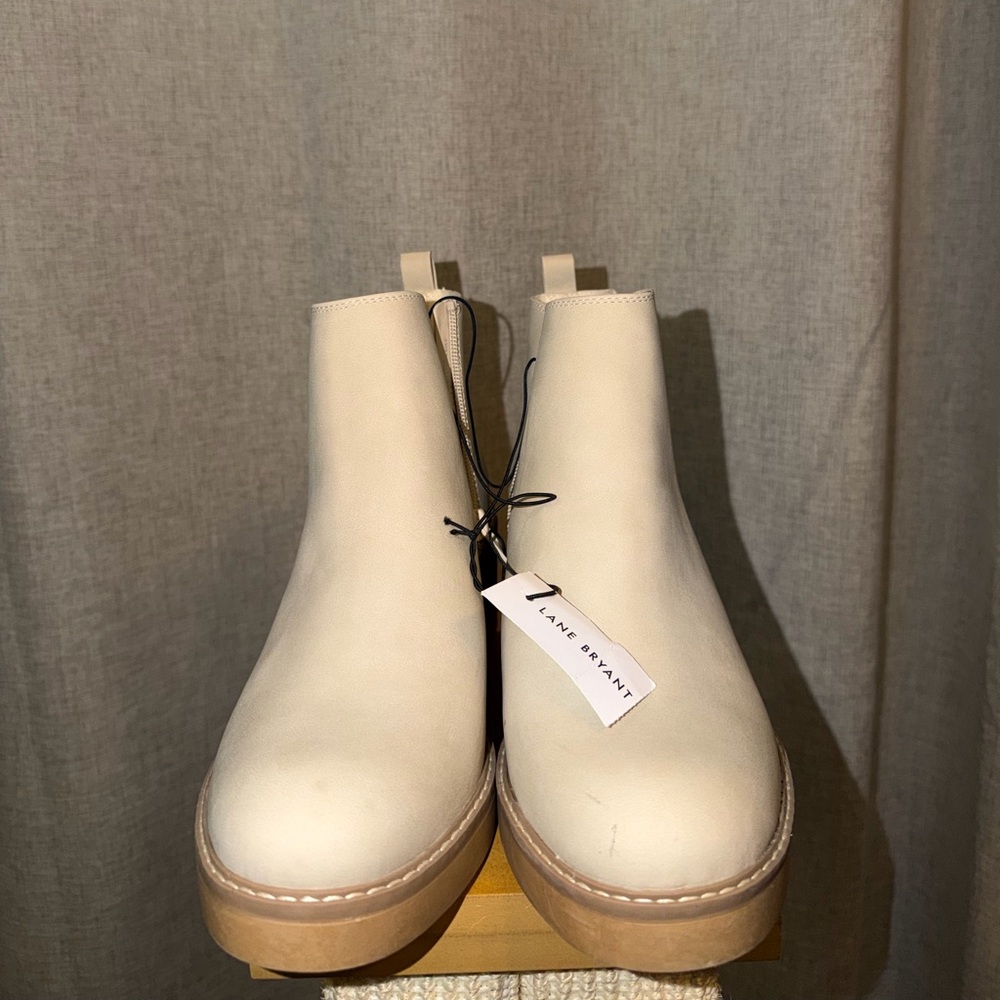 Lane Bryant Off-White Ankle Booties